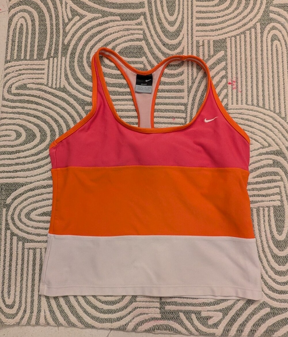 Nike Women's Color Block Racerback Tank With Built In Bra - Picture 4 of 7